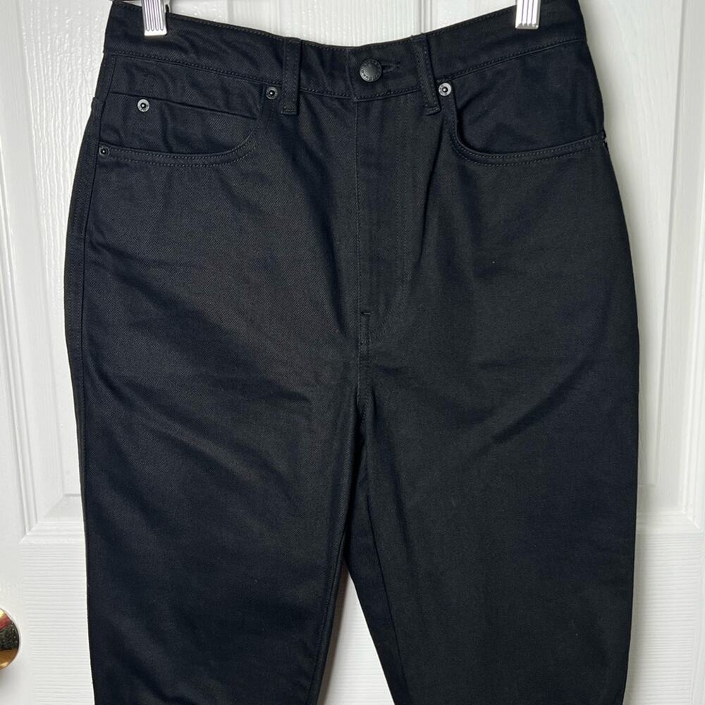 Alexander Wang Womens High Rise Dipped Back Distressed Knee Black Jeans 27 - Picture 3 of 12